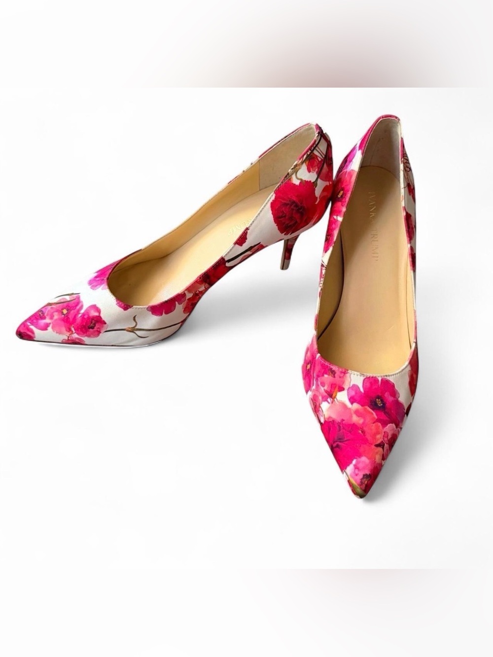 Ivanka Trump Pink Floral Pointed-Toe Pumps